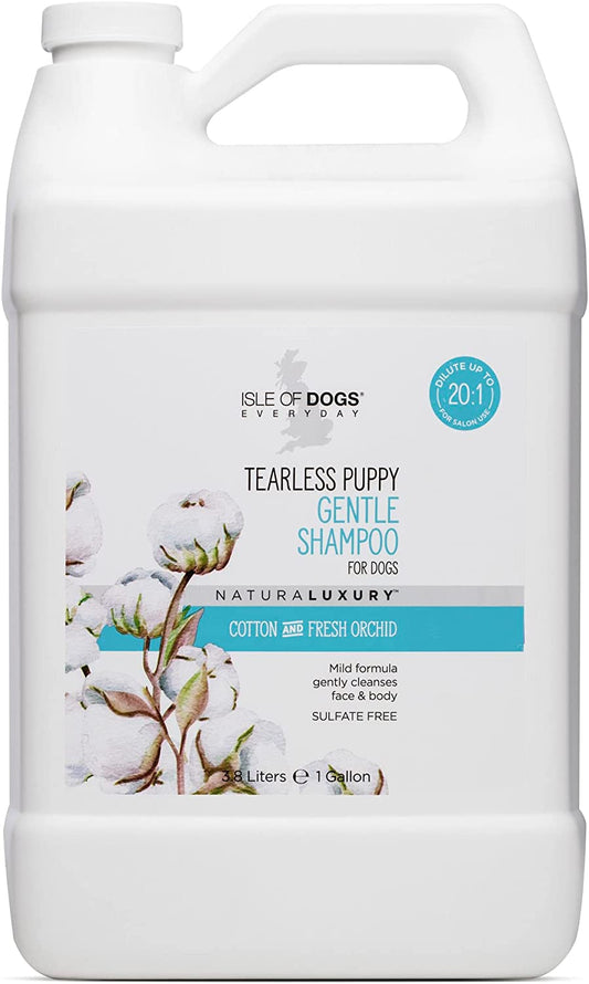 - Everyday Natural Luxury Tearless Puppy Shampoo - Cotton + Fresh Orchid - Sulfate & Paraben Free Formula - Gentle Pet Shampoo for Dogs of All Ages & Coat Types - Made in the USA - 16 Oz